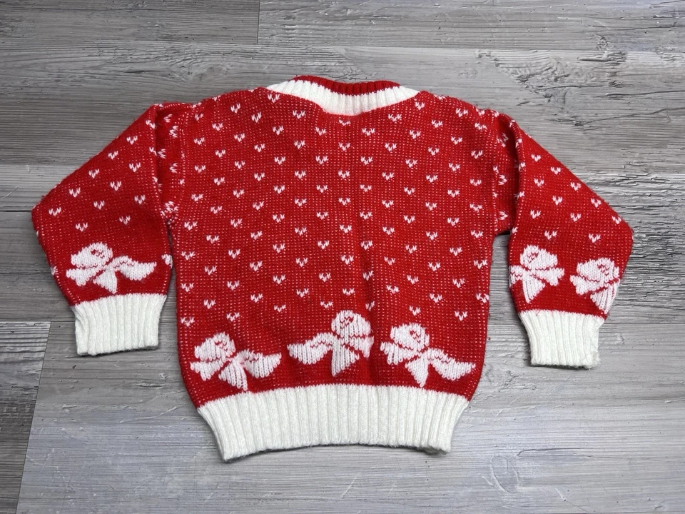 Vintage Park Bench Kids Heart Knit Sweater Size 2T Red Valentines Day Pullover - Image 2 of 4