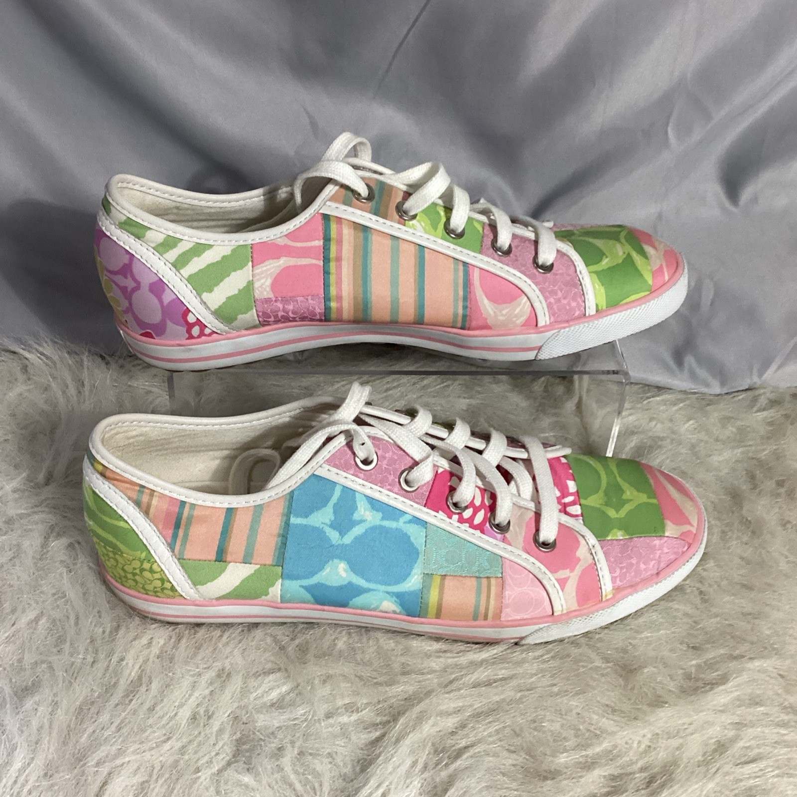 Coach Dawnell Pastel Scribble Patchwork Canvas La… - image 5