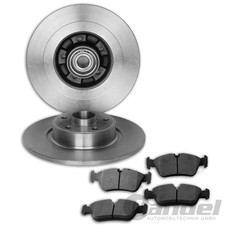 BREMSSCHEIBEN + BELÄGE HINTEN für RENAULT LAGUNA II 2 Radlager + ABS-Sensorring