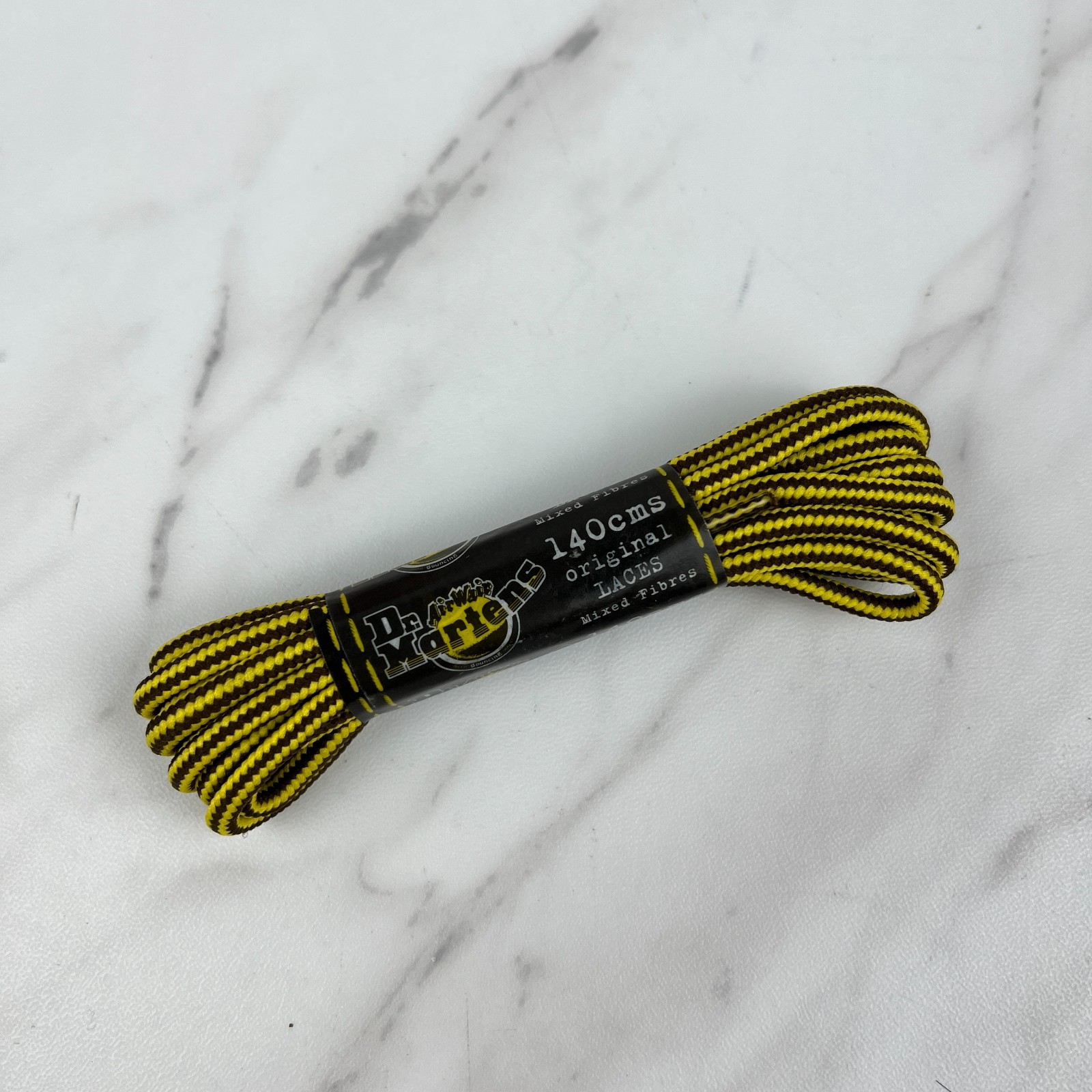 Dr. Doc Martens 55 Inch / 140cm Round Brown Yellow Shoe Laces (8-10 Eye)