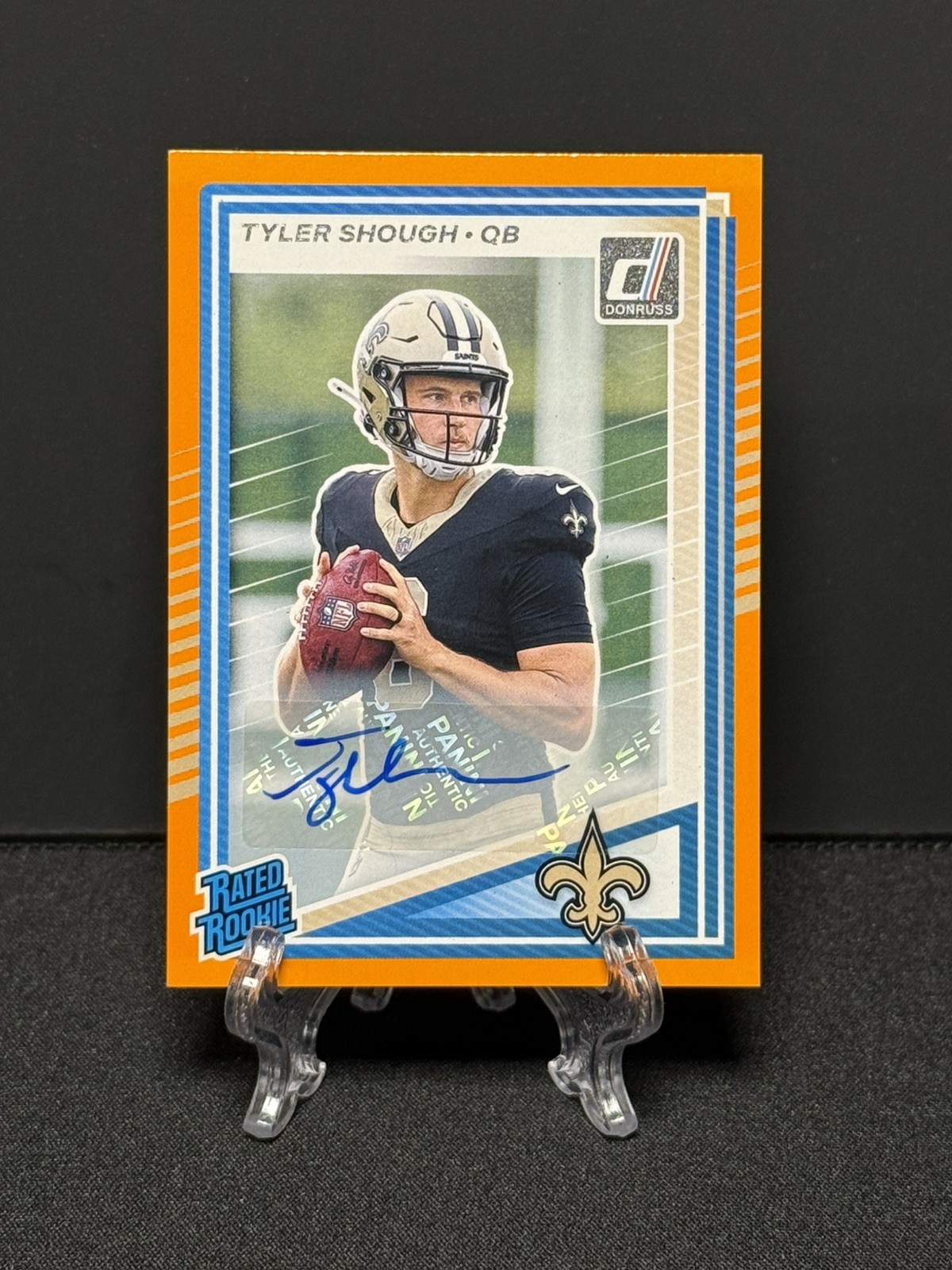 2025 Panini Donruss - Rated Rookie Tyler Shough #304 Orange Autographs (AU, RC)