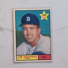 Topps Jim Donohue 1961 Topps #151 Detroit Tigers MLB Baseball Rookie Card. rookie card picture
