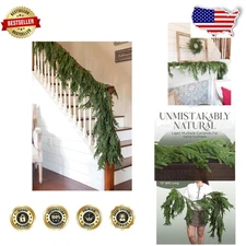 6ft Real Touch Norfolk Pine Garland - Lush, Durable Christmas Decor