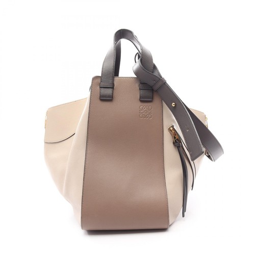 LOEWE HAMMOCK MEDIUM Hammock Medium 2WAY Handbag Bag Leather Beige / Gray / Brow