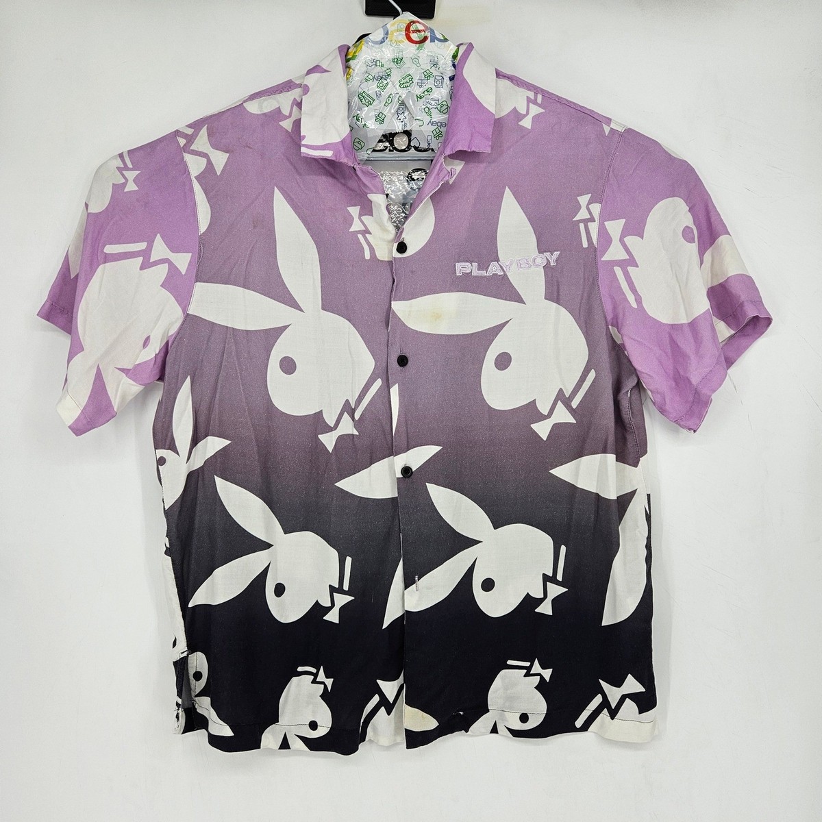 Vintage Playboy Shirt Mens Large Pacsun Button Up Bunnies AOP 
