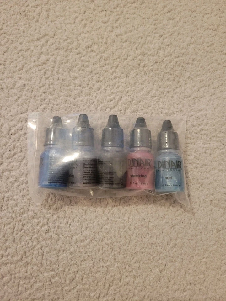 DINAIR SPECIAL EFFECTS AIRBRUSH LIQUID FACE MAKEUP SILVER TEAL AQUA PURPLE PINK - image 2 of 2