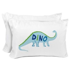 Reversible Dinosaur Pillowcases Soft DoubleSided Kids Bedding 2 Pack