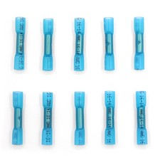 100PCS Heat Shrink Butt Tube Splice Connector 16-14GA Gauge Blue Wire Terminals