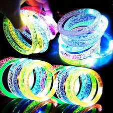 24 Pack Glow in the Dark LED Bracelets Halloween Party Supplies for Adult, Flash