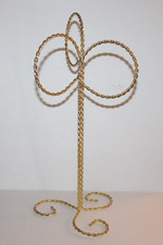 Gold Twisted Rope 3 Ring Hand Towel Stand Fingertip Towel Holder Vanity Bath