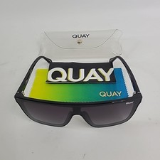 Quay Australia Nightfall Oversized Sunglasses Black/Smoke Fade - New