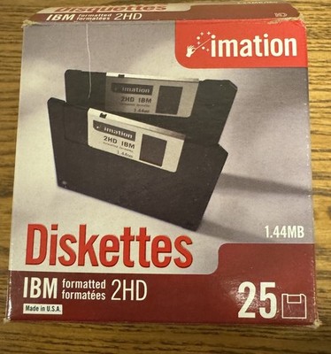 Imation 3.5  1.44MB 2HD IBM Formatted Floppy Disks Lot of 17 w/ Box Open