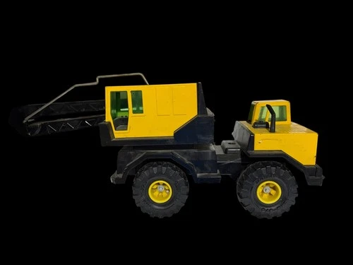 Vintage Tonka Mobile Crane Truck Yellow Black Construction Toy Vehicle Pressed