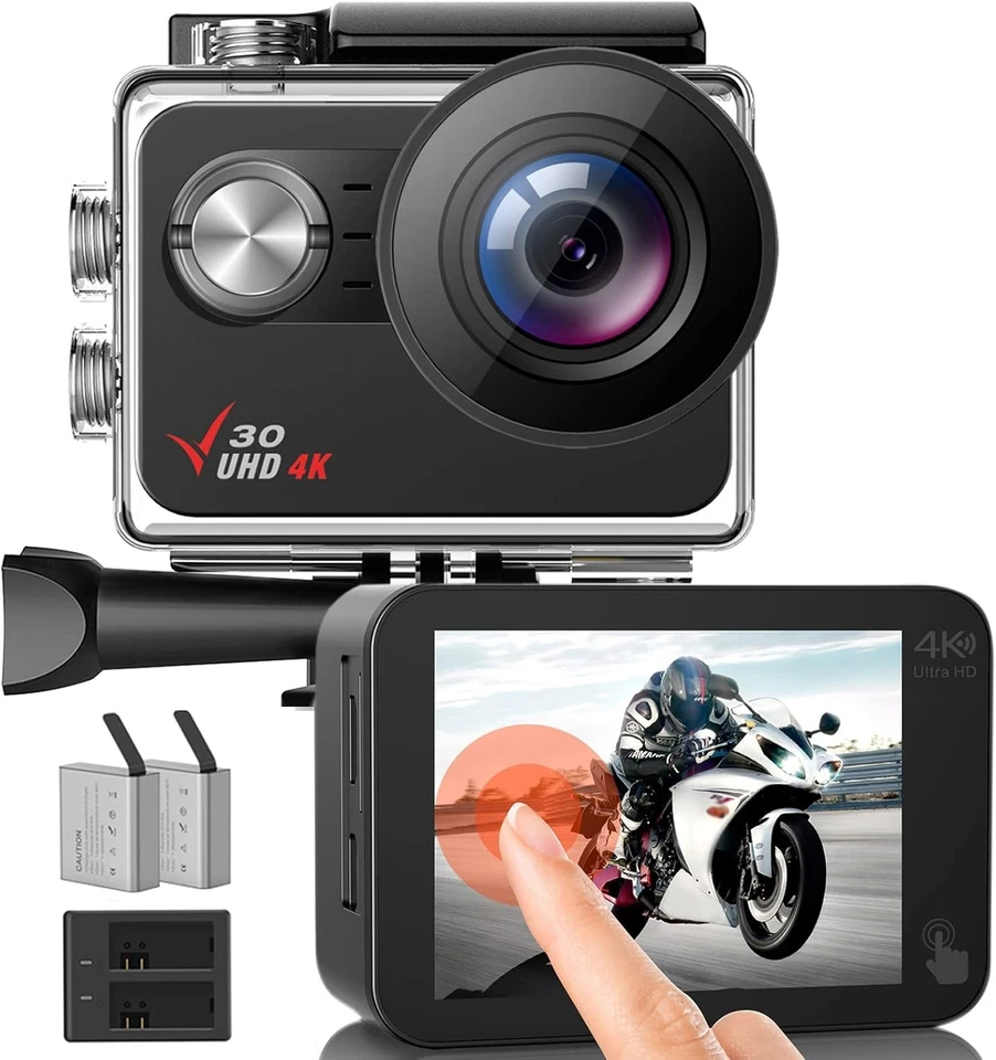 Campark Native 4K Action Camera 20MP EIS TouchScreen WiFi Sports Cam Waterproof - Image 2 of 4