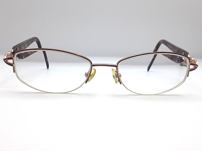 Jenny Lynn Genuine Half-Rim Eyeglasses Frame Berry/Gold 51-18-135 9/B8