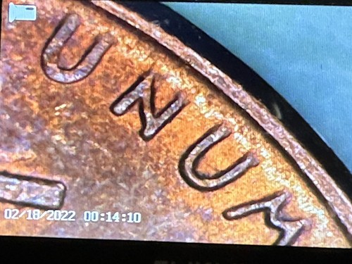 1957 D Wheat Cent Off Center , Cud Behind L On Rim, Weak Strike On Reverse - Picture 6 of 6