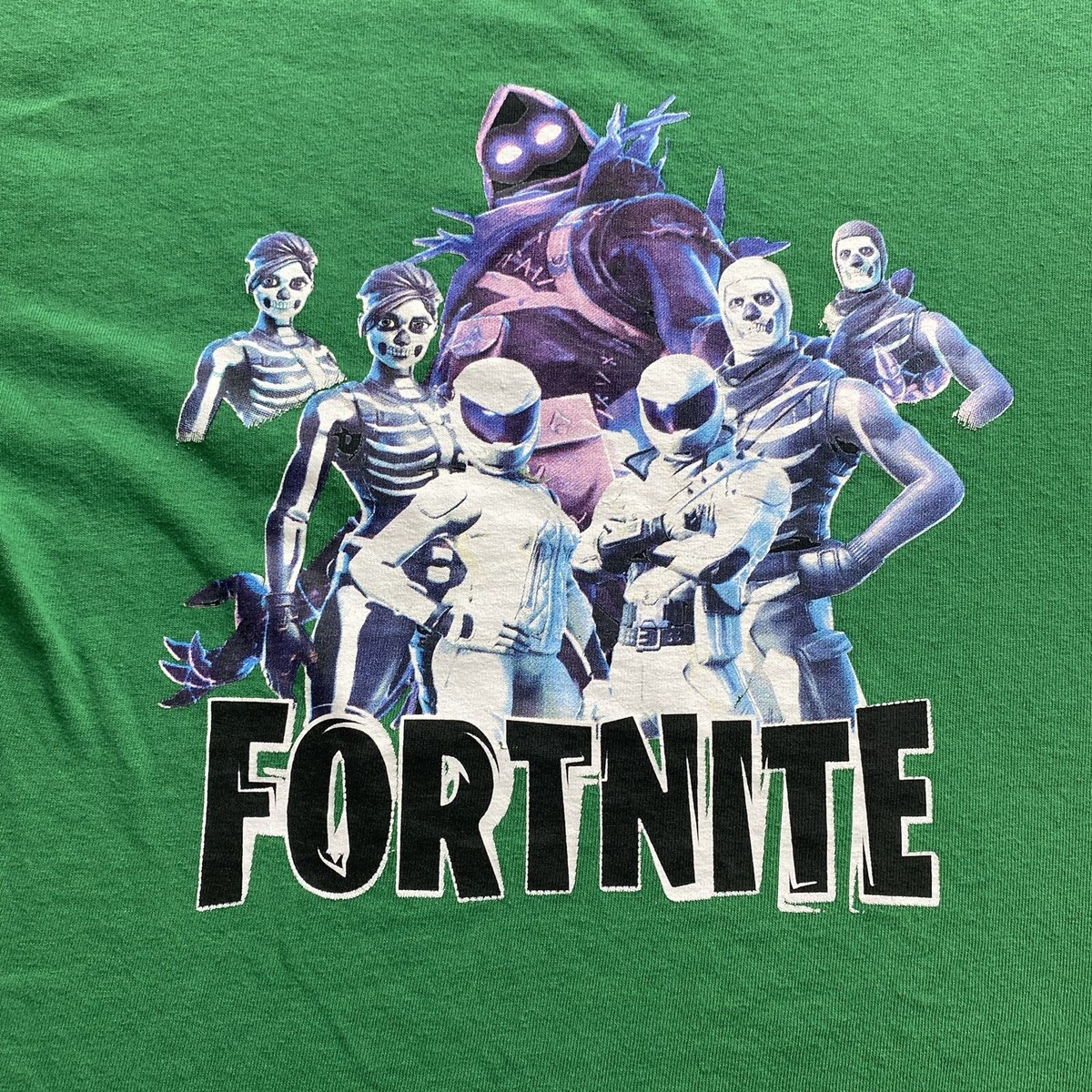 Fortnite Character Graphic T-Shirt Youth Size Medium Green Skull