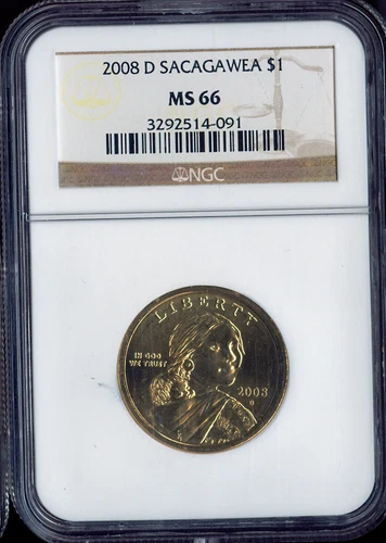 2008-D Sacagawea Dollar NGC MS66 Business Quality ✔️