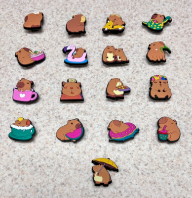 CAPYBARA SHOE CHARMS FOR CROCS-SET OF 17-NEW!