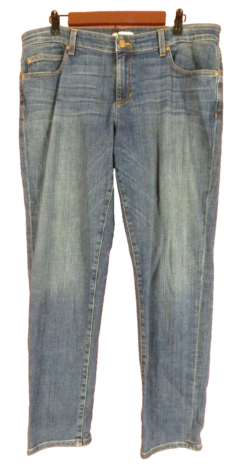 PNS1469- EILEEN FISHER Women's 98% Organic Cotton Denim Jean Capri Pants Blue 12