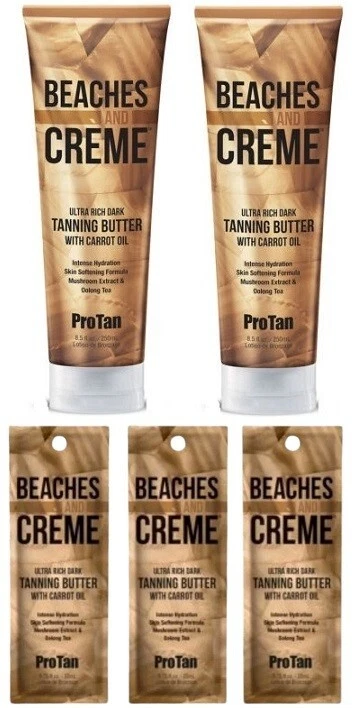 Pro Tan Beaches & Creme Sunbed Tanning Lotion 2 Bottle Deal Plus 3 Free Sachets - Image 2 of 4