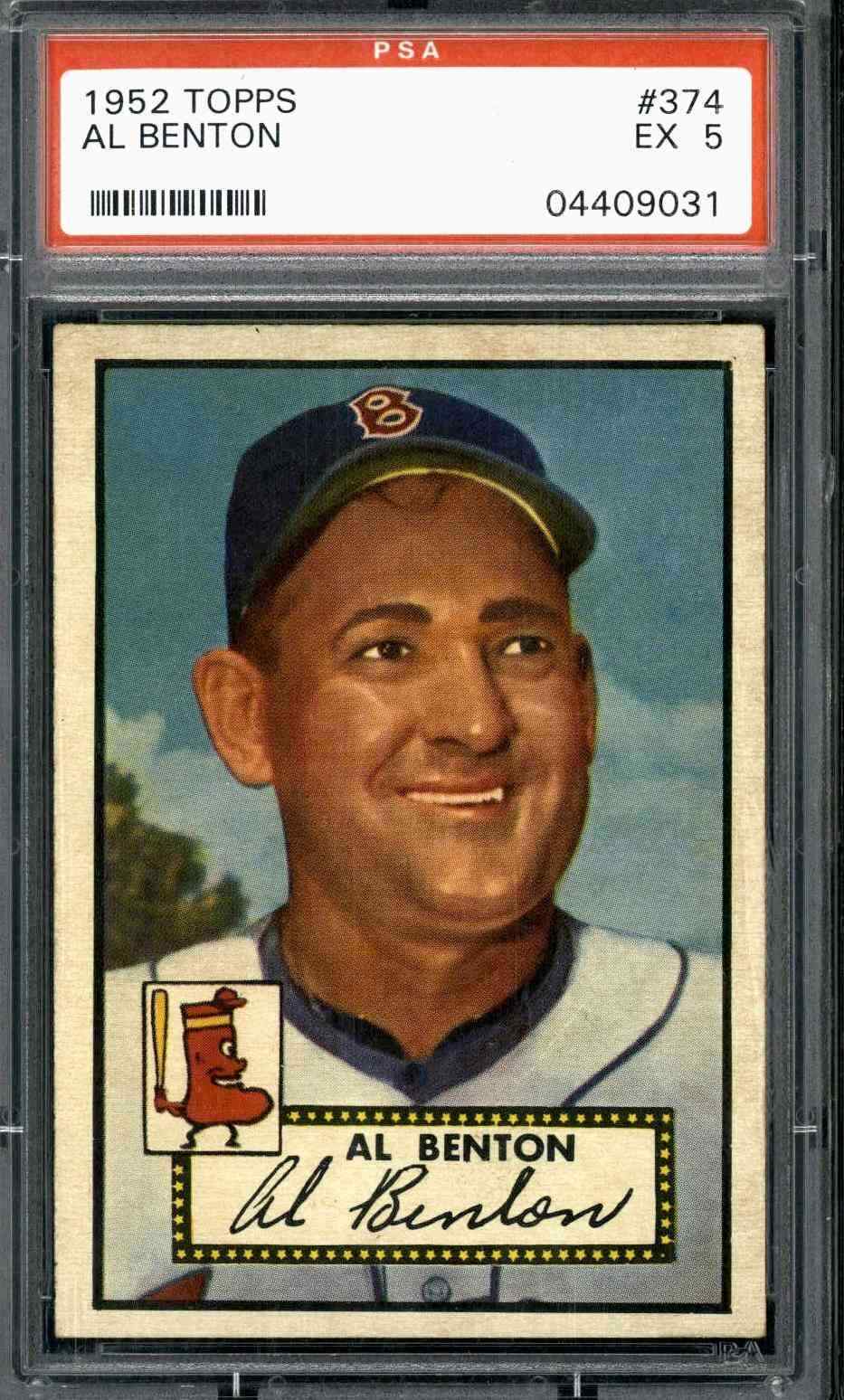 1952 Topps #374 Al Benton - PSA 5