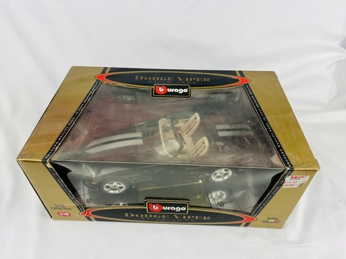 Burago 1993 Black Dodge Viper RT/10 Die Cast Metal 1:18 Scale Made in Italy - Picture 2 of 13