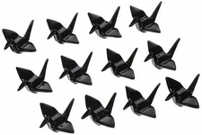 JapanBargain Set of 12 Black Porcelain Chopstick Rest Origami Crane Shape 4819