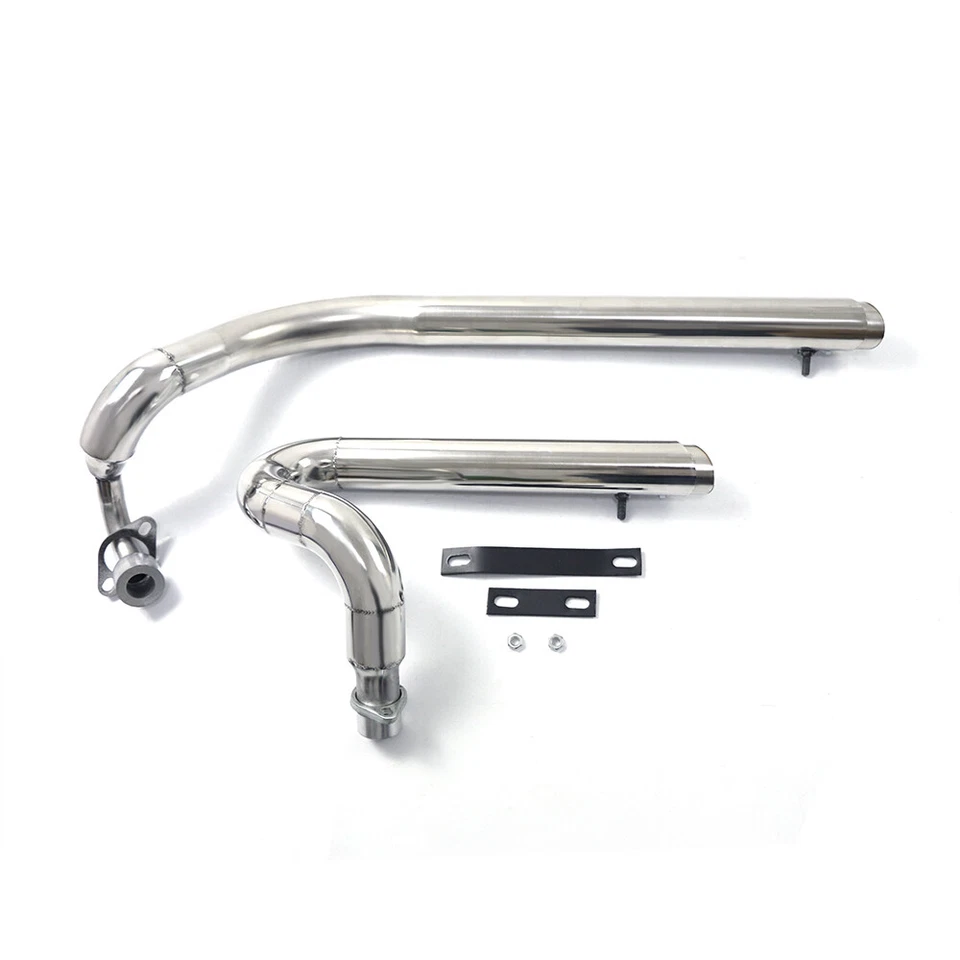 Shortshots Staggered Exhaust Pipes Chrome For Yamaha V Star 650 XVS650 Dragstar Foto 3 de 4