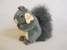 New NWT Aurora Squirrel "Bushy" blue/gray plush acorn nut Super soft fluffy tail