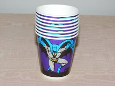 VINTAGE 1989 DC COMICS BATMAN 8 PARTY HOT or COLD CUPS NEW OLD STOCK