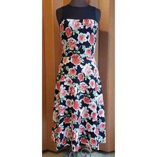 Love...Ady  large black & red print dress upper torso black sleeveless mesh