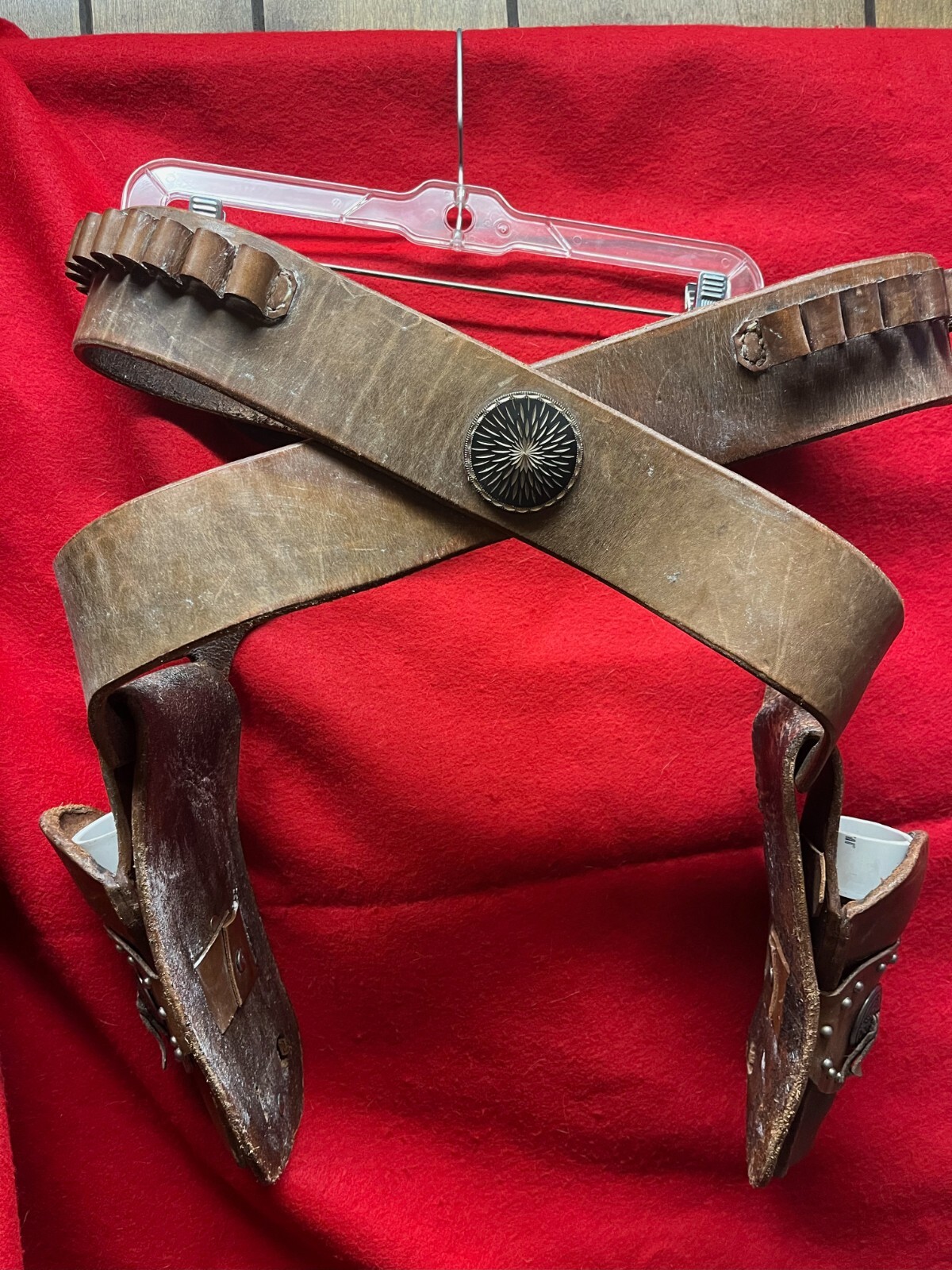 cowboy action leather gun belt with fancy buckle eBay