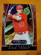 2019 Panini Titan Ruby Wave Prizm Refractor Mike Trout Card #8 #148/199