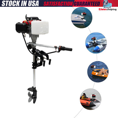 HANGKAI 4HP 4Stroke Heavy Duty Outboard Motor Boat Engine w/Air Cooling System