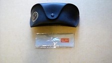 Ray-Ban Smooth Black Faux Leather EyeGlass EMPTY Case/Sealed Cleaning Cloth NEW