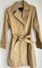 Centigrade Leather Womens Medium Tan Beige Vintage Trench Coat