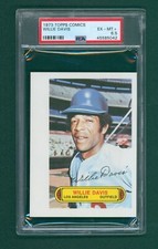1973 Topps Comics Baseball Card - # 6 Willie Davis, PSA 6.5 EXMT+