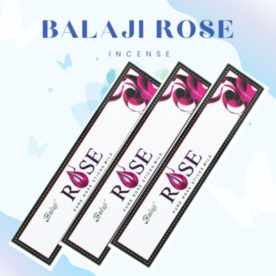 Balaji Rose Pure Rose Mild 3 Boxes x 15 Sticks Each Shipped FREE Fast From USA 