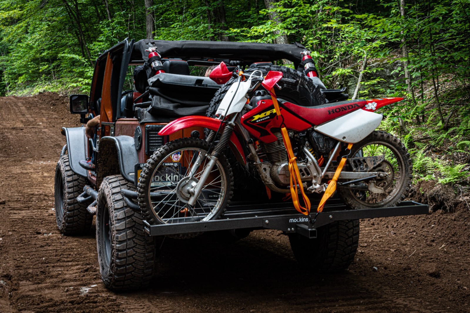 Mockins Black Hitch Mounted Motorcycle Carrier 73” Ramp & AntiTilt