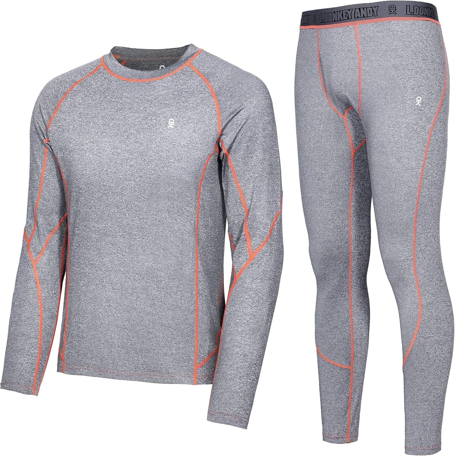 Little Donkey Andy Men's Thermal Underwear Set Performance XX-Large, 2. Gray
