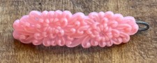 RARE VINTAGE PLASTIC BARRETTE PINK CHRYSANTHEMUM FLOWER