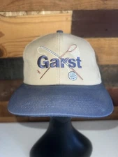NEW Garst Rod and Reel Fishing themed Beige colored Snapback Hat K Products Vtg