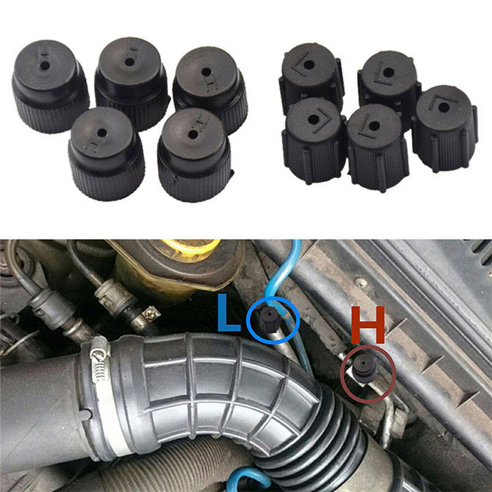 10Pcs Car AC Charging Port Service Cap R134a 13mm+16mm High Low 