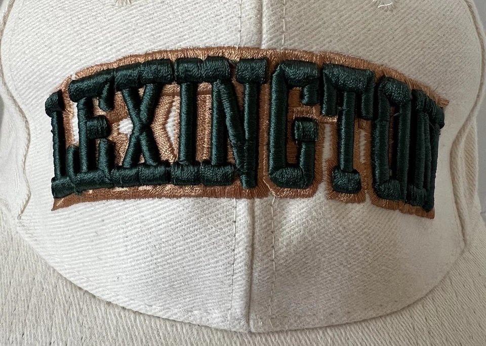 Lexington Kentucky VTG Hat Cream Green 3D Block Spellout Strap Back 1990s - Image 2 of 4