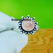 Rose Quartz Gemstone 925 sterling silver handmade Gift Ring US size 5 to 10