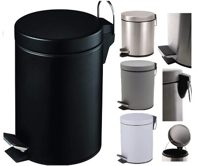 5L RUNDER TRETEIMER ABFALLEIMER WC BAD BAD KÜCHE EDELSTAHL
