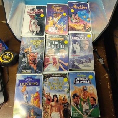 Disney VHS Lot of 9 Lion King Beauty and the Beast Aladdin Parent Trap 102 Dalm