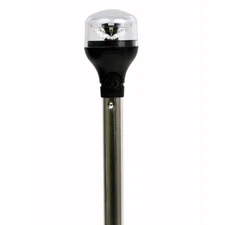 Attwood LightArmor All-Around Light - 20" Aluminum Pole - Black Vertical Composi