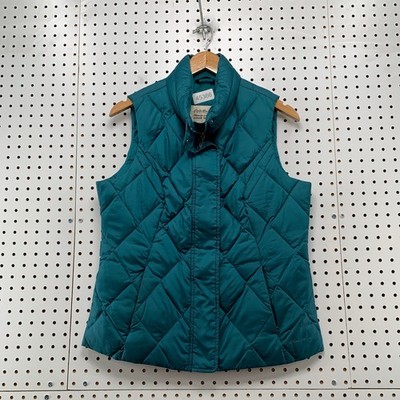 Eddie Bauer Premium Down Vest Womens Medium Teal Quilted Layers Outdoor
